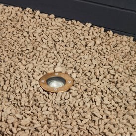 Coastal Tenby Round Recessed Ground Light - Brass