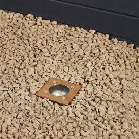 Coastal Tenby Square Recessed Ground Light - Brass