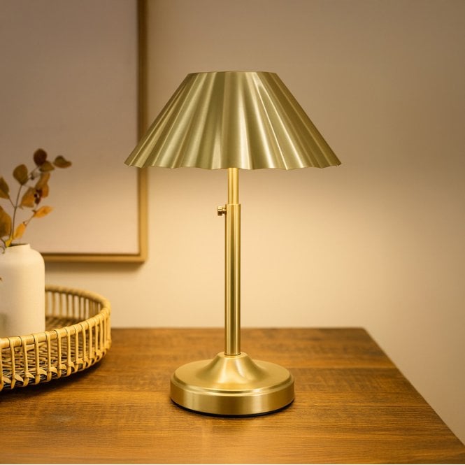 Westport Lighting Jules USB Rechargeable LED Touch Table Lamp - Brass