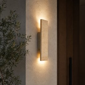 Westport Allegra Outdoor Travertine Stone Flush Wall Light - Natural