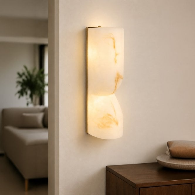 Westport Lighting Westport Arabella Bathroom Alabaster Flush Wall Light - White