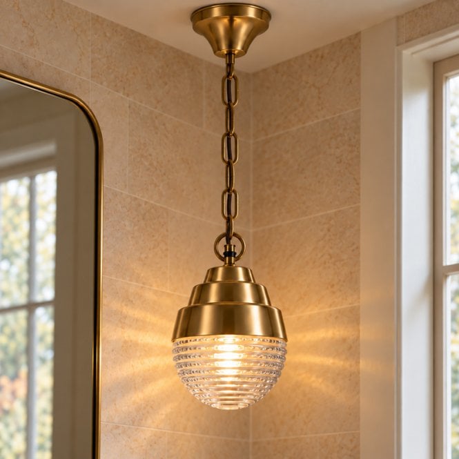 Westport Lighting Westport Ardrossan Bathroom Ceiling Pendant Light - Natural Brass