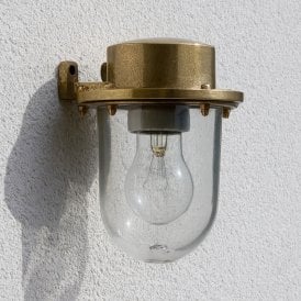 Westport Barn Coastal Outdoor Wall Light - Brass