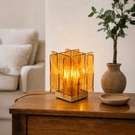 Westport Blake Glass Table Lamp - Amber