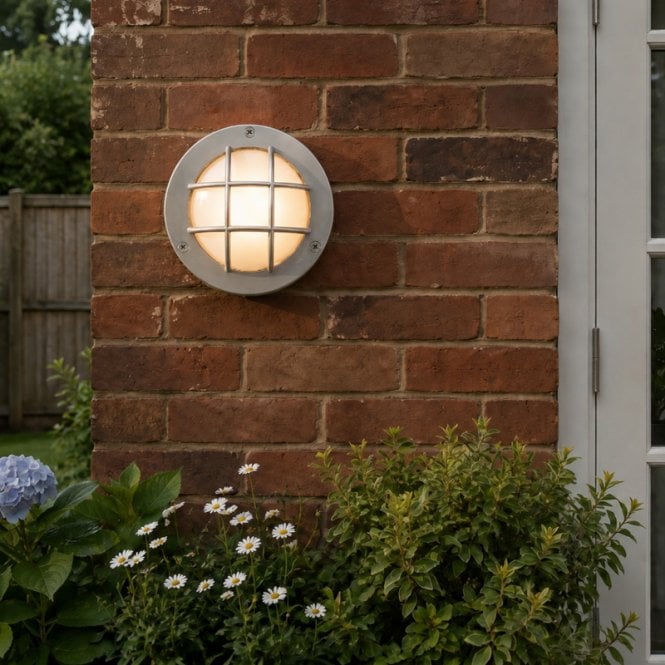 Westport Lighting Westport Coastal Aberlady Outdoor Flush Wall Light - Matt Nickel