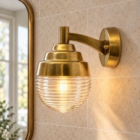 Westport Coastal Ardrossan Outdoor Wall Light - Natural Brass