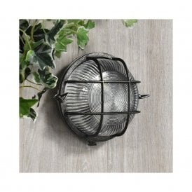 Westport Coastal Beacon Single Light Outdoor Flush Wall Fitting In Pewter Finish