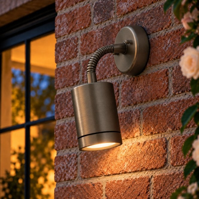 Westport Lighting Westport Coastal Glencoe Outdoor Wall Mounted Spotlight - Matt Nickel