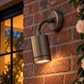 Westport Coastal Glencoe Outdoor Wall Mounted Spotlight - Matt Nickel