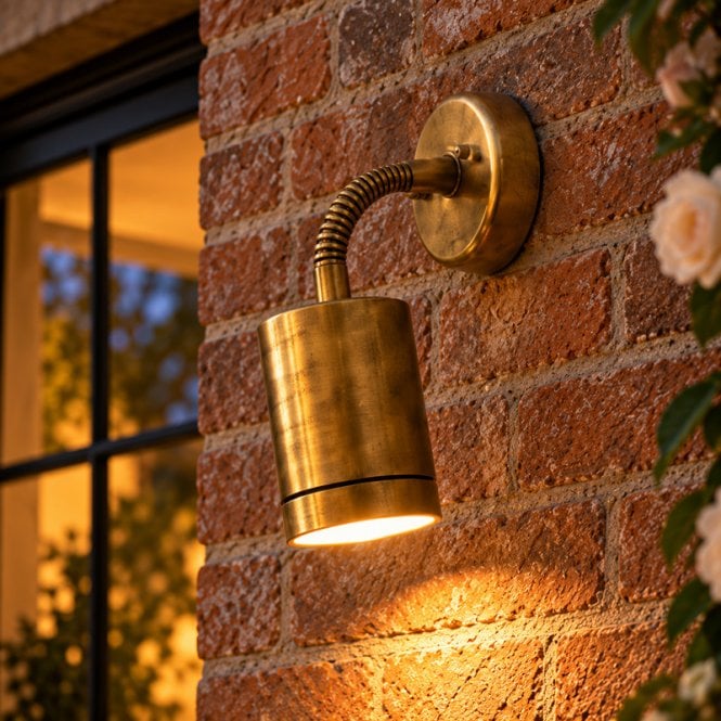 Westport Lighting Westport Coastal Glencoe Outdoor Wall Mounted Spotlight - Natural Brass