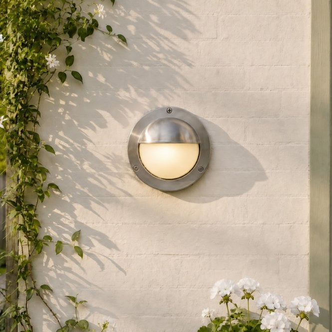 Westport Lighting Westport Coastal Hemsby Outdoor Flush Wall Light - Matt Nickel