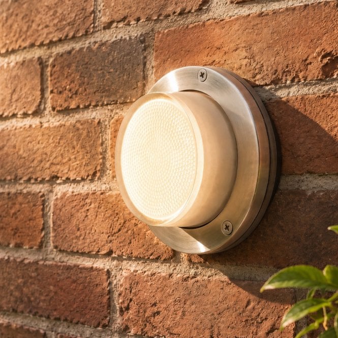 Westport Lighting Westport Coastal Runswick Outdoor Flush Wall Light - Matt Nickel