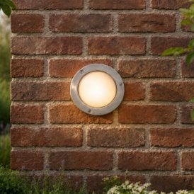 Westport Coastal Sandsend Outdoor Flush Wall Light - Matt Nickel