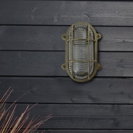Westport Coastal Sheringham Outdoor Flush Wall Light - Brass
