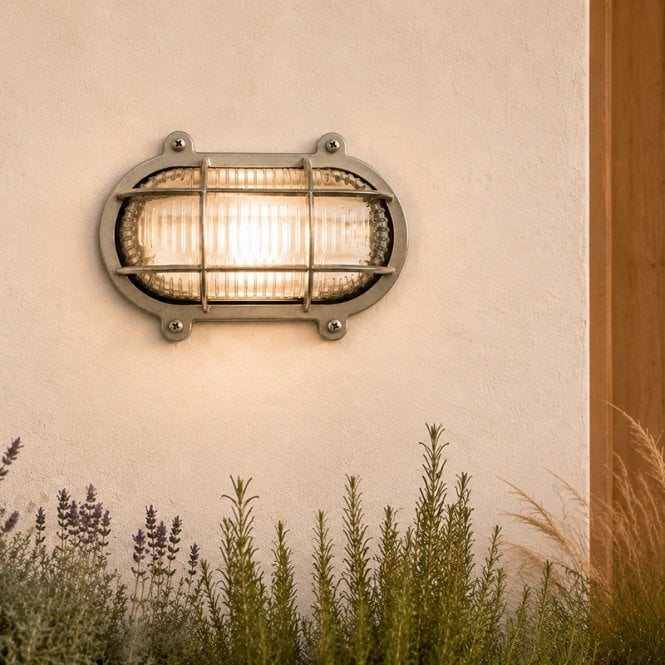 Westport Lighting Westport Coastal Sheringham Outdoor Flush Wall Light - Matt Nickel
