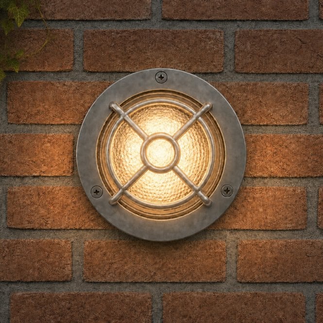 Westport Lighting Westport Coastal Staithes Outdoor Flush Wall Light - Matt Nickel