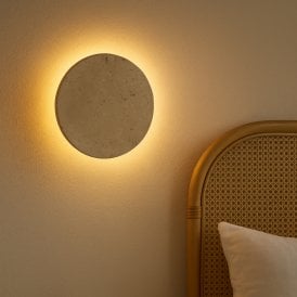 Westport Elsa Travertine Stone LED Wall Light - Beige