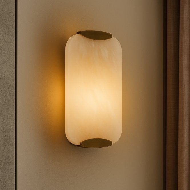 Westport Lighting Westport Emily Alabaster Glass Wall Light - Brass