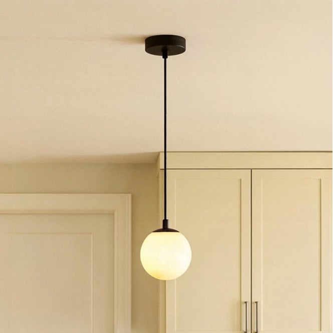 Westport Lighting Westport Flo Alabaster Stone Ceiling Pendant Light - Black & White