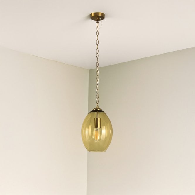 Westport Lighting Westport Gloucester Glass Ceiling Pendant Light - Amber