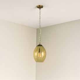 Westport Gloucester Glass Ceiling Pendant Light - Amber