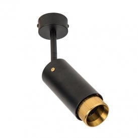 Westport Industrial Single Spotlight - Black & Brass