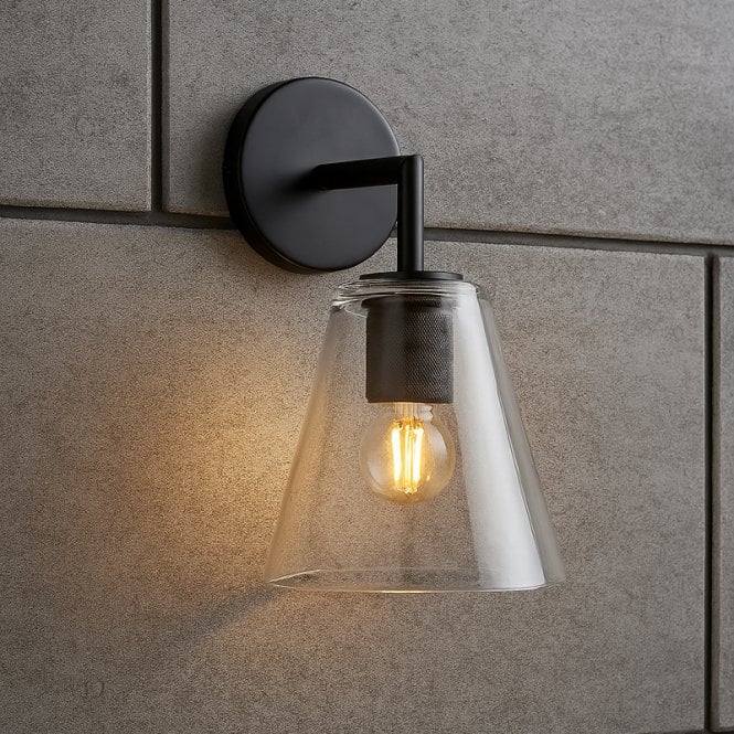Westport Lighting Westport Knurl Glass Wall Light - Black