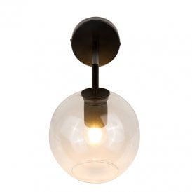Westport Knurl Glass Wall Light - Black