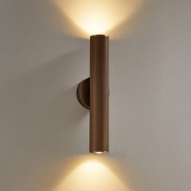 Westport Large Moto Knurl 350 Up & Down Wall Light - Bronze