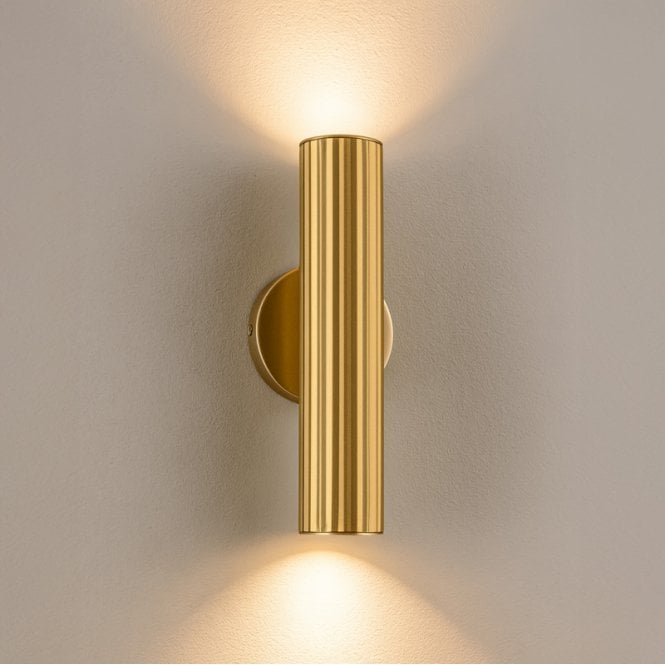 Westport Lighting Westport Large Silk Knurl Ridged 250 Up & Down Wall Light - Brass