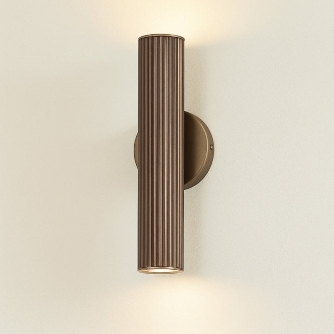 Westport Lighting Westport Large Silk Knurl Ridged 250 Up & Down Wall Light - Bronze