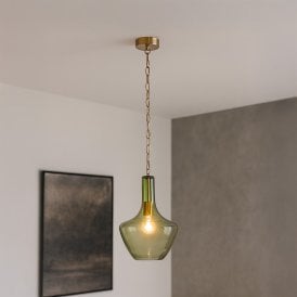 Westport Lexington Glass Ceiling Pendant Light - Green