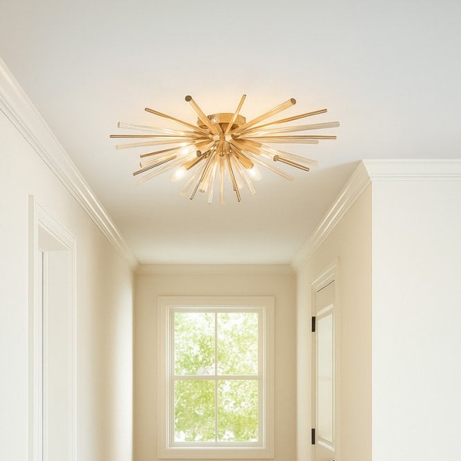 Westport Lighting Westport Maeve Flush Ceiling Light - Aged Brass
