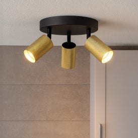 Westport Moto Knurl 3 Light Spotlight Plate - Brass & Black