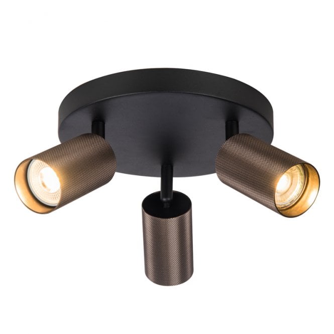 Westport Lighting Westport Moto Knurl 3 Light Spotlight Plate - Bronze & Black