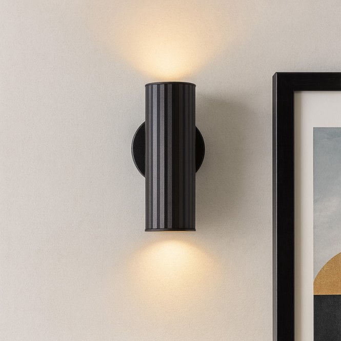 Westport Lighting Westport Moto Knurl Ridged 180 Up & Down Wall Light - Black