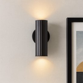 Westport Moto Knurl Ridged 180 Up & Down Wall Light - Black