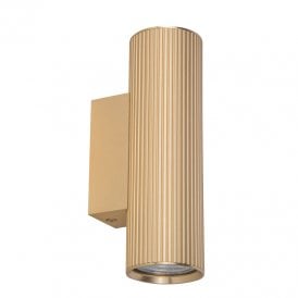 Westport Moto Knurl Ridged 180 Up & Down Wall Light - Brass