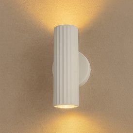 Westport Moto Knurl Ridged 180 Up & Down Wall Light - White