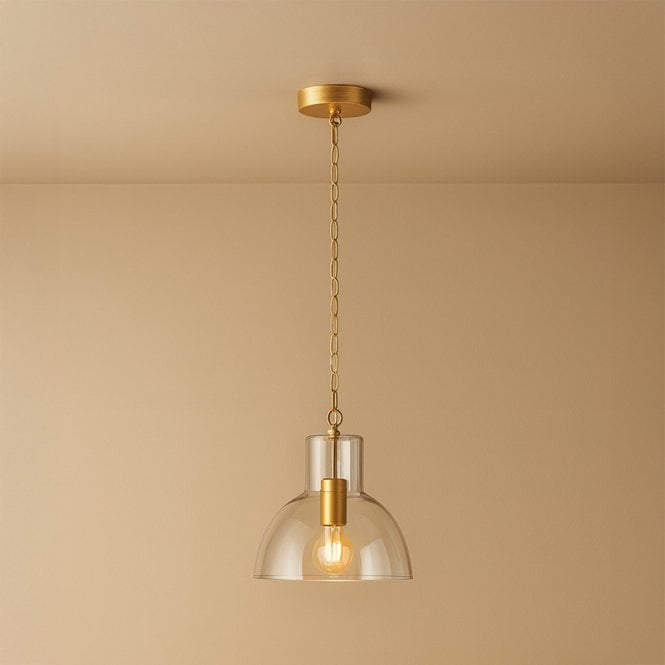 Westport Lighting Westport Ryker Glass Ceiling Pendant Light - Antique Brass