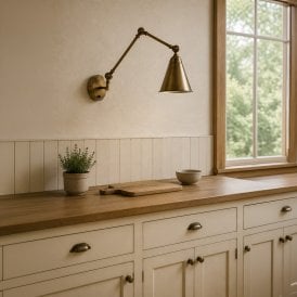 Westport Sterling Adjustable Swing Arm Wall Light - Antique Brass