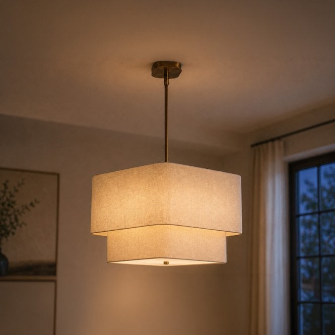 Westport Lighting Westport Vesper Linen Ceiling Pendant Light - Bronze
