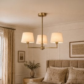 Westport Orelia 3 Arm Semi-Flush Ceiling Light - Antique Brass