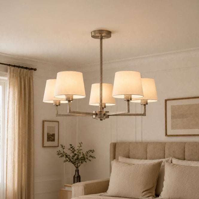 Westport  Orelia 5 Arm Ceiling Pendant Light - Antique Brass