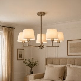 Westport Orelia 5 Arm Ceiling Pendant Light - Antique Brass