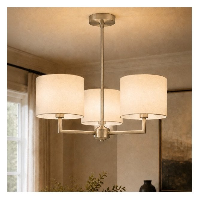 Westport  Studio 3 Arm Semi-Flush Ceiling Light - Brass