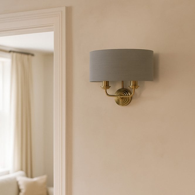 Wisteria  Anne Twin Wall Light - Antique Brass