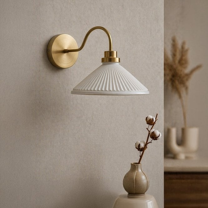 Wisteria  Aura Ceramic Wall Light - White