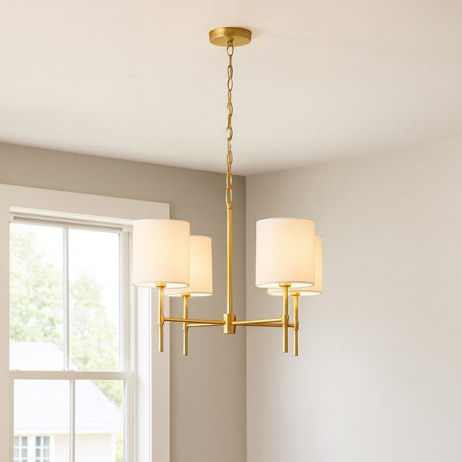 Wisteria  Ava 4 Arm Ceiling Pendant Light - Antique Brass