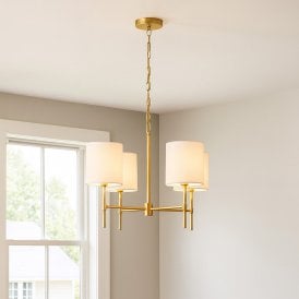 Wisteria Ava 4 Arm Ceiling Pendant Light - Antique Brass